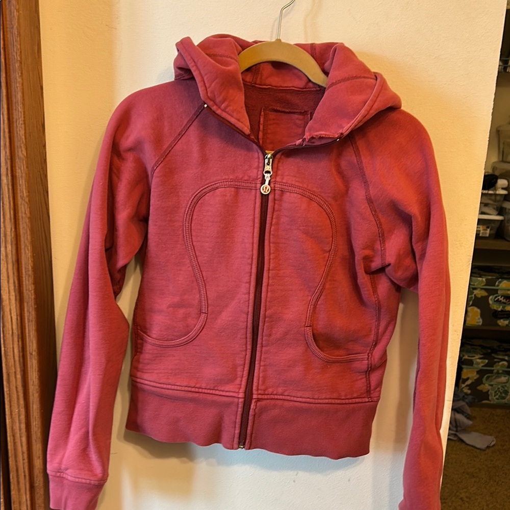 Lululemon Red Zip-Up Hoodie Sweatshirt